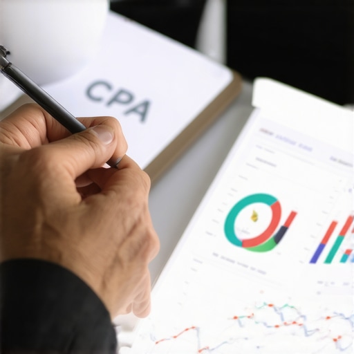 Business professional reviewing financial analytics with CPA