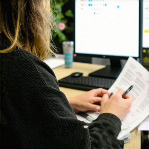 Modern Payroll Management for Small Businesses Small business owner using digital tools for payroll and taxes.