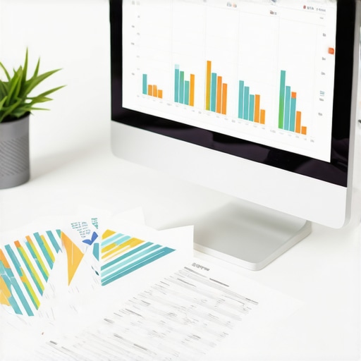 Business professional reviewing payroll data on computer with financial documents