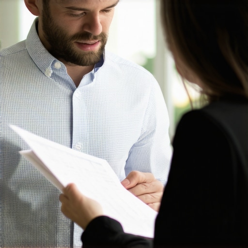 Business owner working with CPA on financial documents in an office