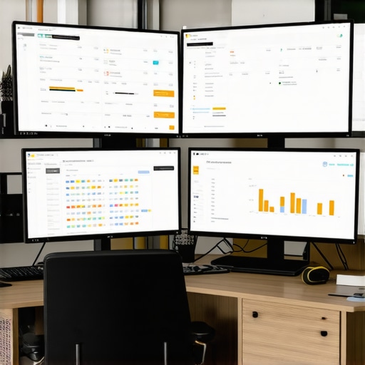 Screenshot of accounting and payroll management software on multiple screens.