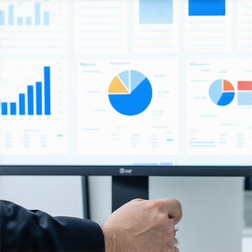 Business professional analyzing financial dashboards on a computer to ensure audit readiness.