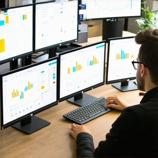Accountants working with cloud financial software in a modern office setting.