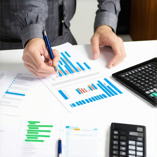 Accountant using digital tools to organize financial documents