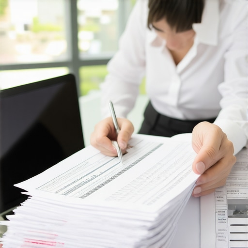 Accountant analyzing financial documents related to green energy incentives