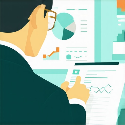 Business owner and CPA discussing payroll compliance with charts and icons