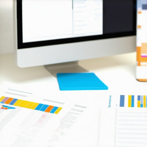 Accountant analyzing financial records on a computer