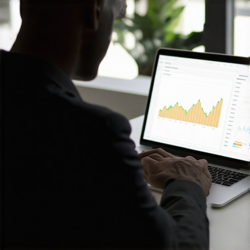 Digital Finance Management in Action Accountant managing finances using cloud software with graphs and data