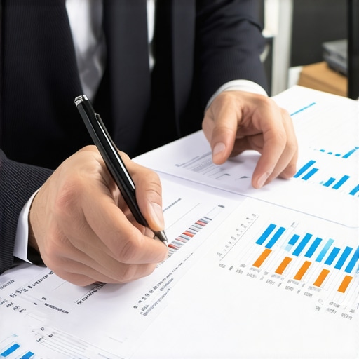 Accountant reviewing financial documents and audit information to prepare for IRS scrutiny