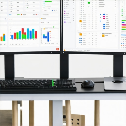 A professional accountant working on multiple screens with financial software
