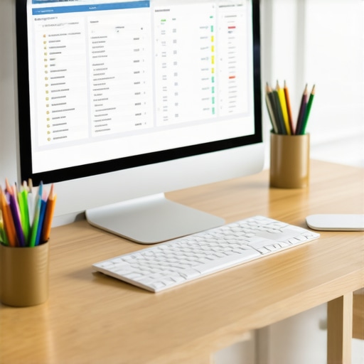 A workspace showing accounting software on a computer monitor alongside audit checklists.