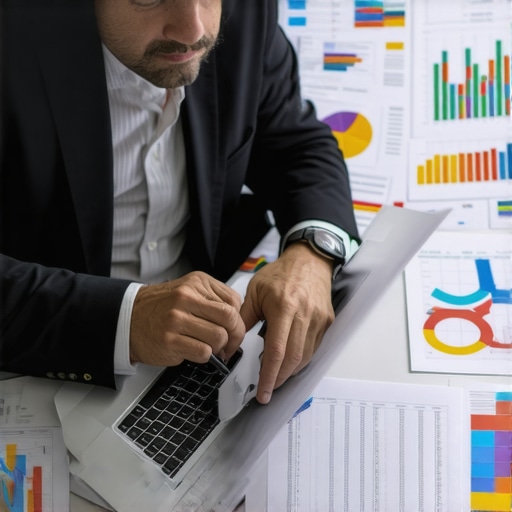 Modern Accountant Using Digital Tools Accountant analyzing financial data on a laptop with charts and reports