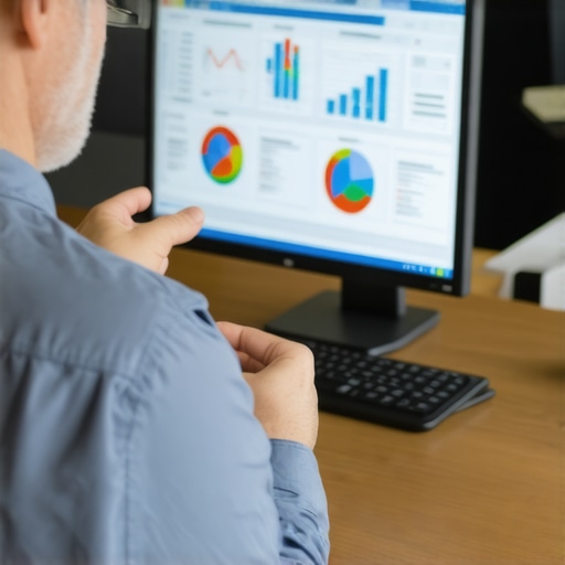 Business owner discussing payroll and tax strategies with advisor using digital ledger
