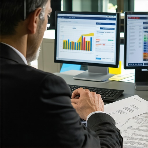 Accountant using software to manage CPA services and audit support