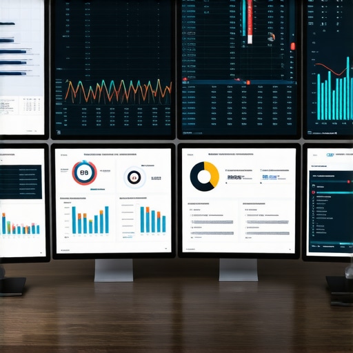 Workspace with screens showing financial dashboards and security tools for CPA practices.