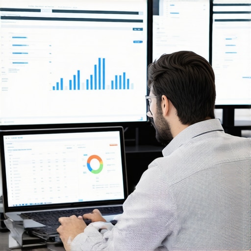 Advanced Tax Software in Action Accountant managing multi-state tax data on multiple screens