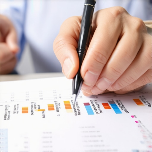 Accountant using digital tablet and software for financial management.