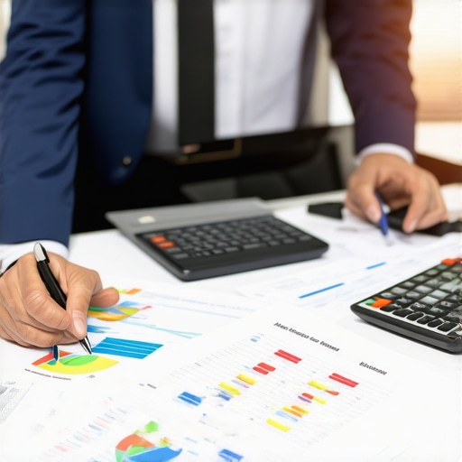 Accountant analyzing financial data using advanced software for CPA support.