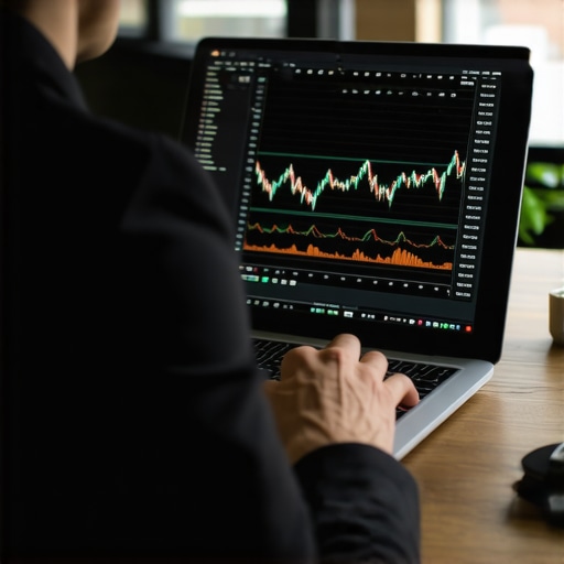 Accountant reviewing financial data on a laptop with charts and graphs