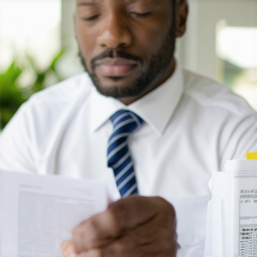 CPA accountant analyzing business financial documents with computer and paperwork