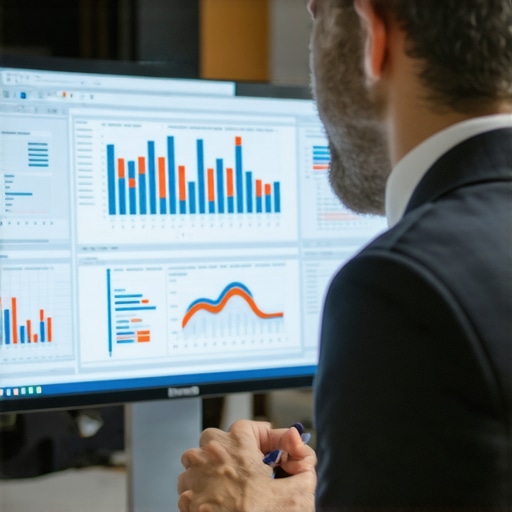 Accountant analyzing financial spreadsheets for accuracy