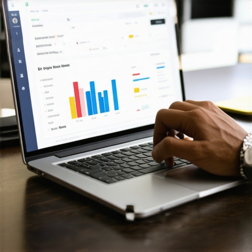 Person managing financial dashboards on a laptop demonstrating integrated accounting and tax software