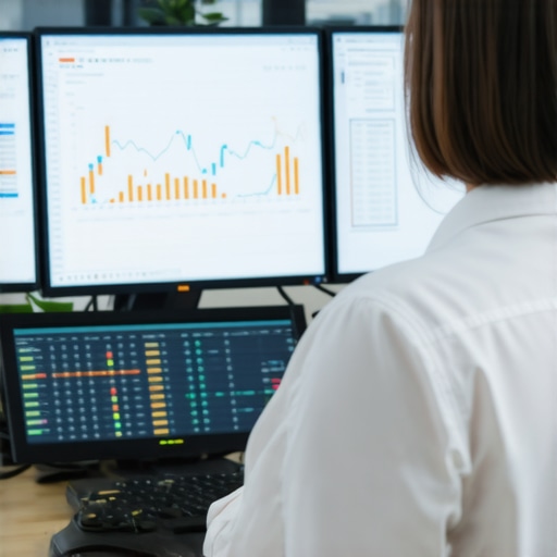Accountant working on digital financial management software
