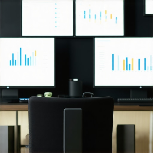 Advanced Financial Tools in Action A person managing finances with multiple screens showing accounting dashboards