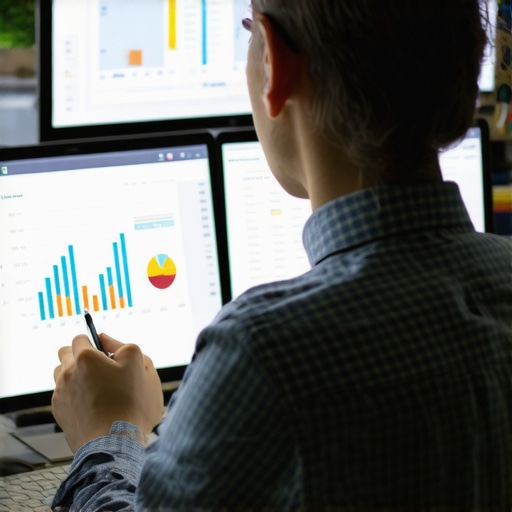 Accountant reviewing financial records on a computer to plan income shifts