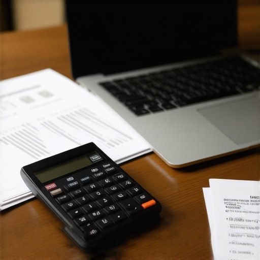 Workspace with financial planning tools and documents for strategic debt use.