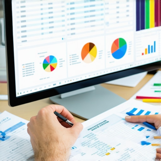 Accountant analyzing payroll data across multiple states on a computer