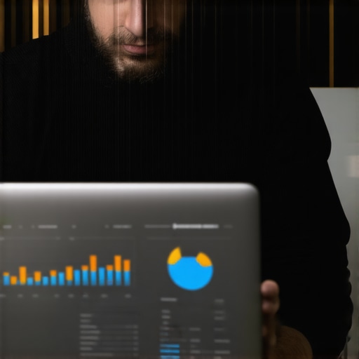 Business owner analyzing financial data on a computer to monitor company health.