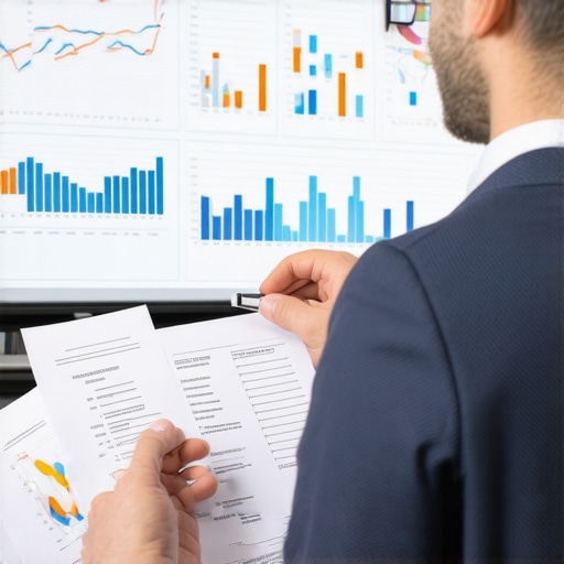 Business owner analyzing financial data on a computer screen