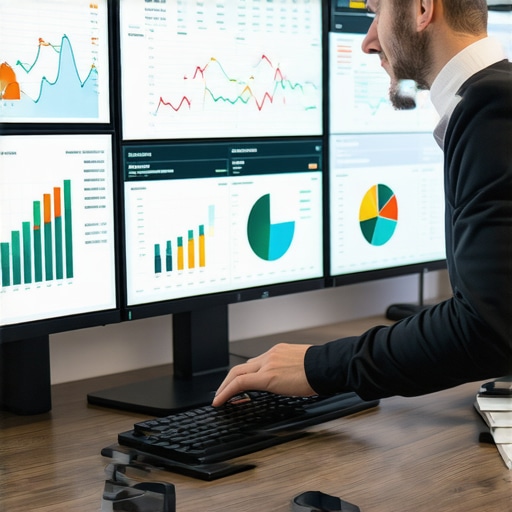 Accountant working with advanced digital financial management tools and software