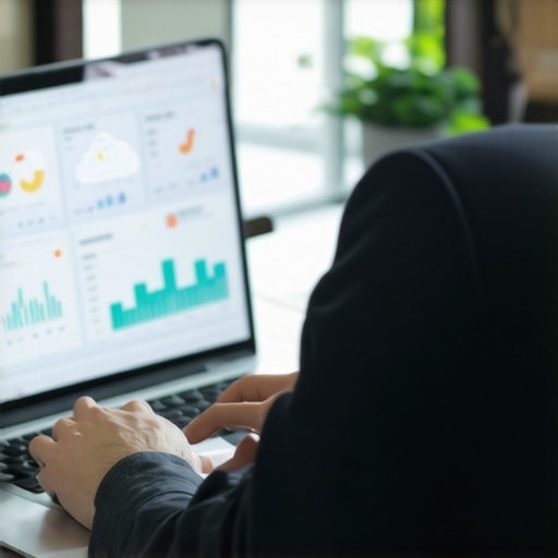 A person working on financial software on a laptop, illustrating digital financial management.