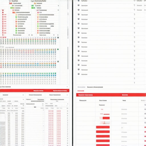 Comparison between cluttered ledger data and clean financial reporting.