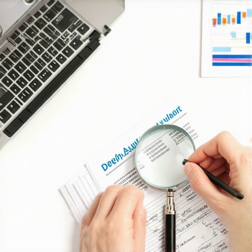 A magnifying glass on tax forms representing detailed audit support strategies
