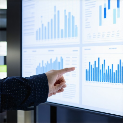A detailed view of a professional accounting dashboard with complex data visualizations being reviewed for accuracy.