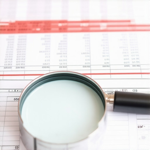 A magnifying glass next to a screen showing financial errors illustrating the need for audit support.