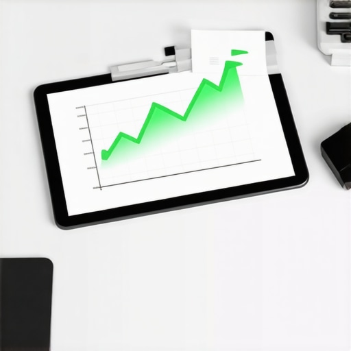 Automated Accounts Receivable Success A digital tablet displaying a successful payment notification and financial growth chart on a desk.