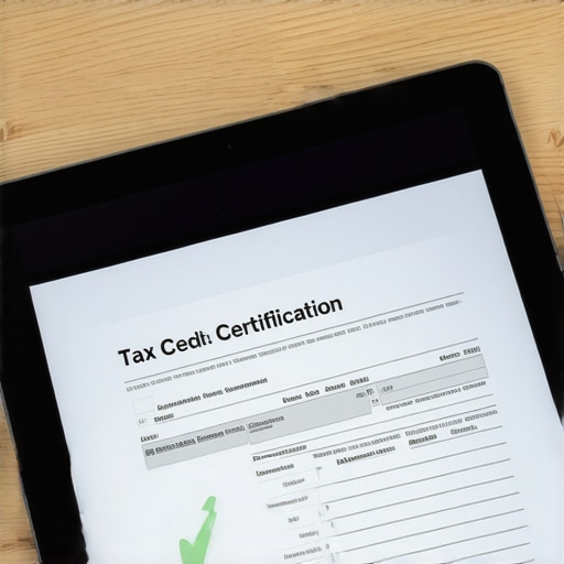Digital tablet showing tax credit certification for new hires.