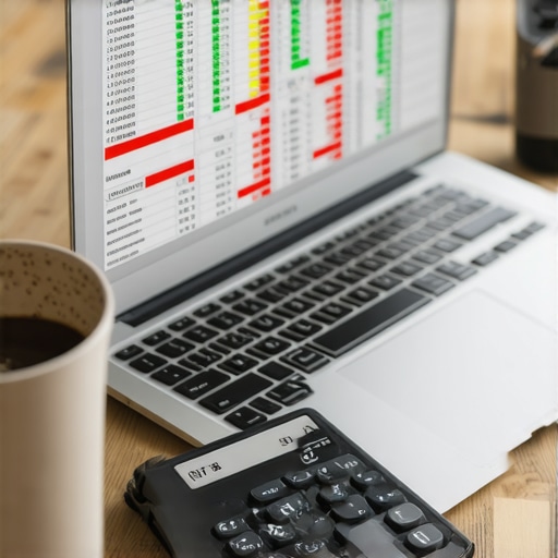 Close-up of a digital ledger being reconciled for tax preparation.