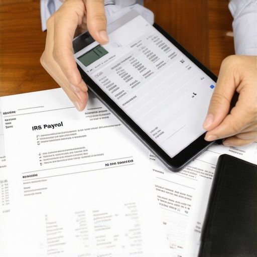 Business owner reconciling payroll reports with IRS notice Business owner analyzing payroll discrepancies between software reports and IRS letters.