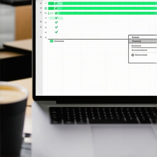 Clean data feed in accounting software Organized digital ledger showing successful synchronization.