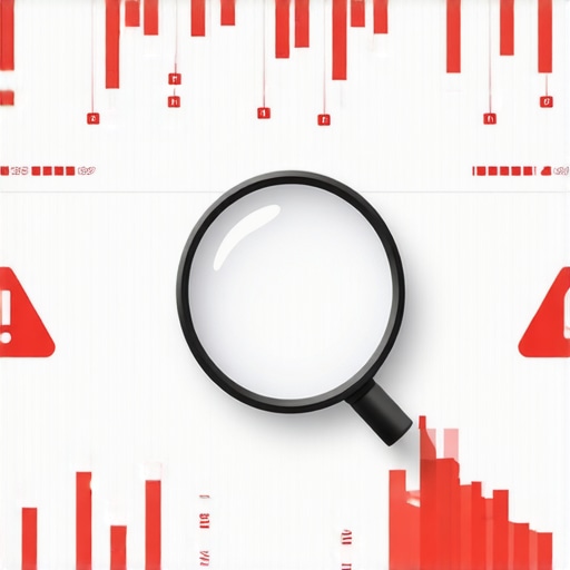 Common accounting software sync errors A digital screen showing financial data errors and warning icons representing software sync issues.