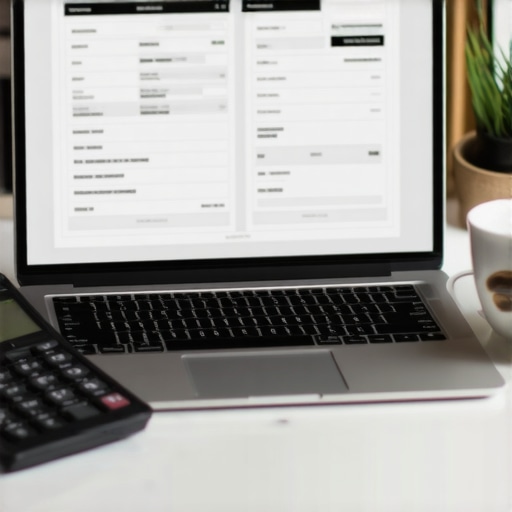 A side-by-side comparison of business financial documents on a computer screen for reconciliation.