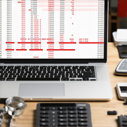Magnifying glass over a financial spreadsheet with error highlights