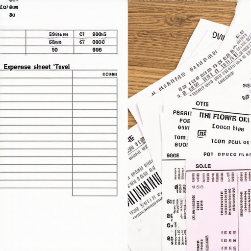 A professional workspace showing the difference between organized digital logs and messy paper receipts.