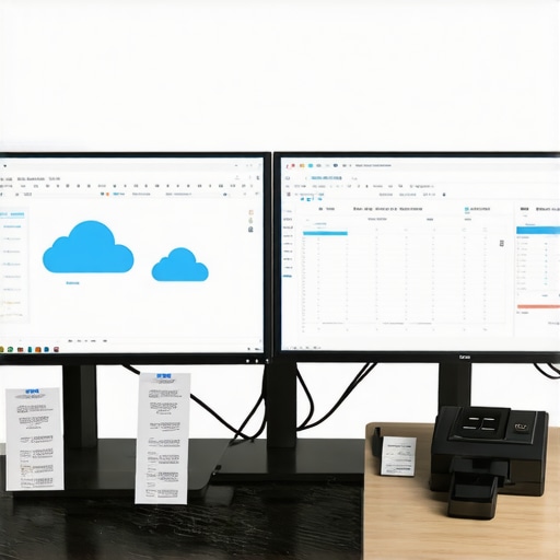 Digital Financial Maintenance Tools A modern desk with digital tools for payroll and audit support.