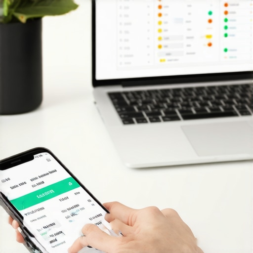 Smartphone scanning a receipt for digital accounting organization